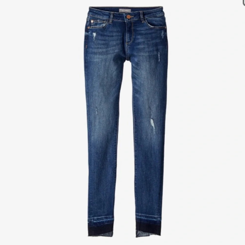 DL1961 Chloe Denim Jeans Preston Wash Raw Distressed Released Hem‎ Like New 10